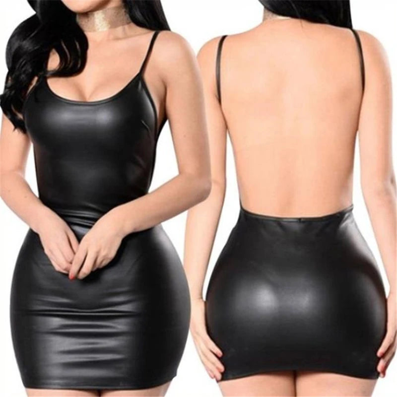 Leather Dress Wet Look